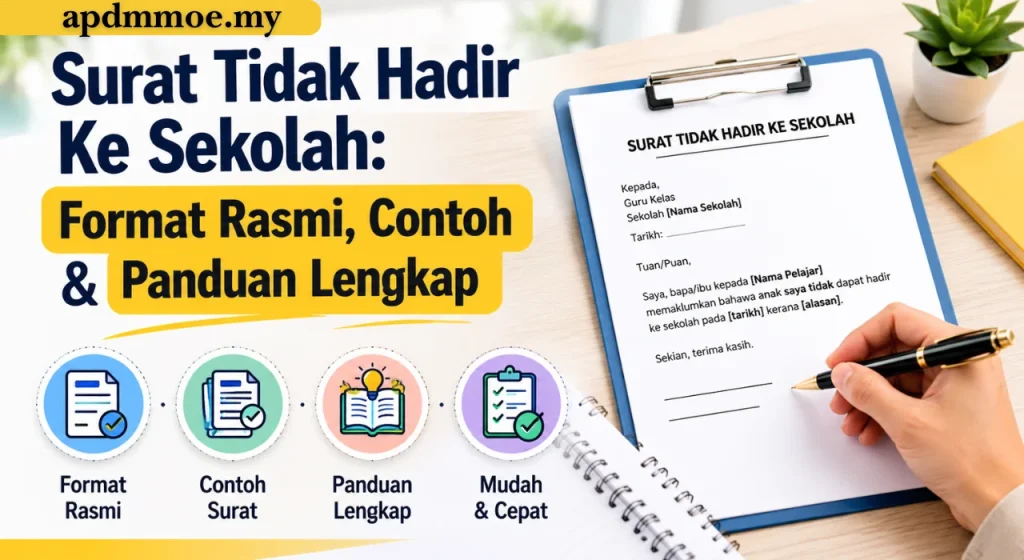 Surat Tidak Hadir Ke Sekolah: Format Rasmi, Contoh & Panduan Lengkap