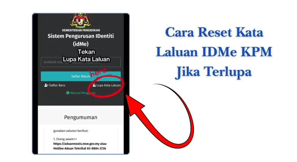 Cara Reset Kata Laluan IDMe KPM Jika Terlupa