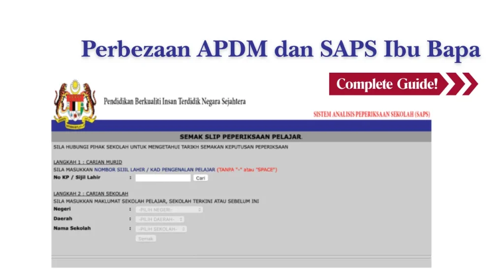 Perbezaan APDM dan SAPS Ibu Bapa