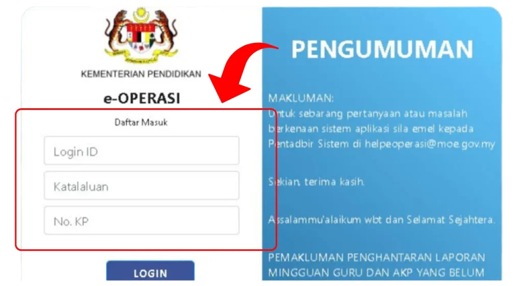 Semakan e Operasi Yang Boleh Dilakukan